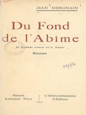 cover image of Du fond de l'abîme